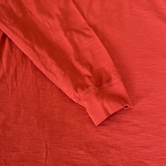 L.L. BEAN Slightly Fitted Henley Men's X-Large Reg Red Raglan Sleeves Colorful - Picture 3 of 7